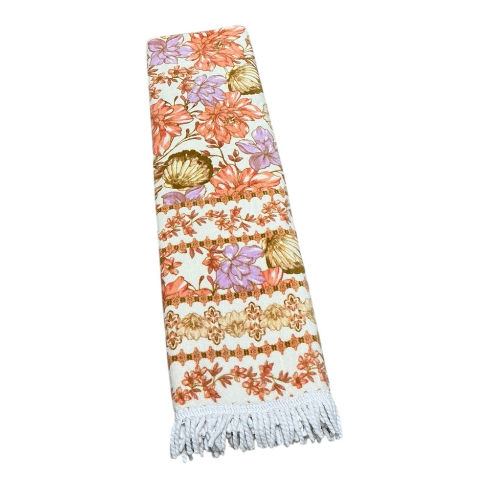 Cotton On Home Floral Beach Towel With Fringe
